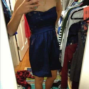 Navy Agua Strapless Dress